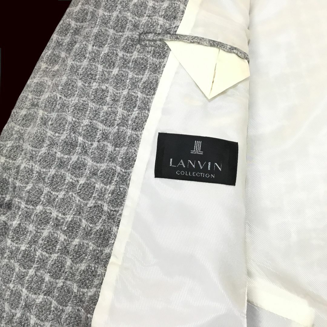 LANVIN COLLECTION(ランバンコレクション)のLANVIN COLLECTION ランバンコレクション グレー格子柄ジャケット メンズのジャケット/アウター(テーラードジャケット)の商品写真