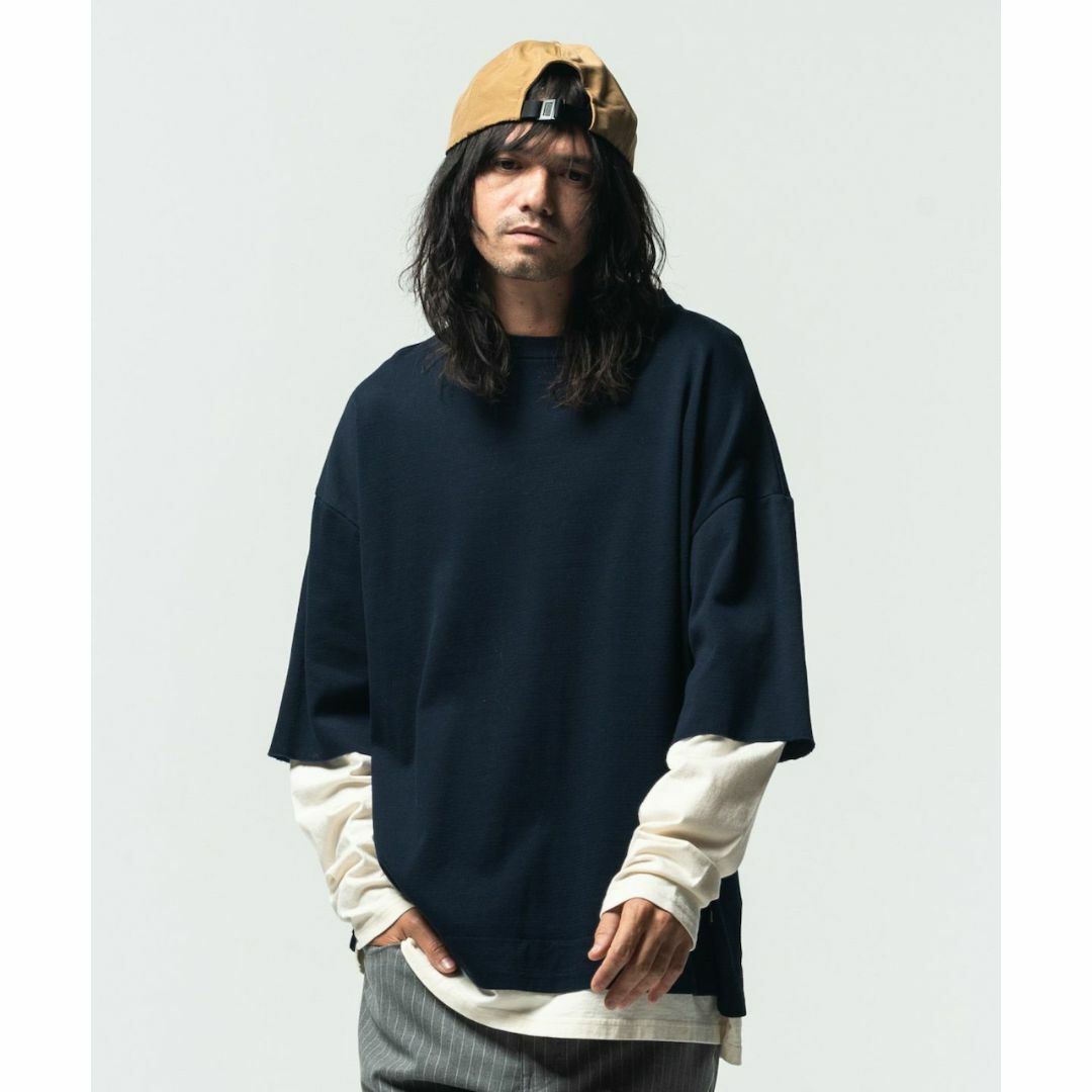 glamb Oversized Fake Layered CS ネイビー Sトップス