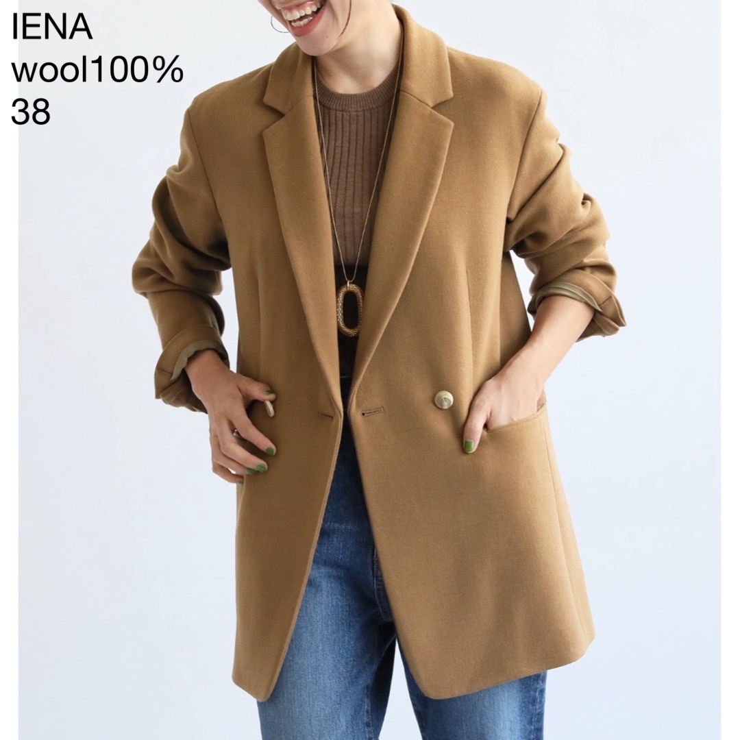 IENA(イエナ)の009イエナ3.6万ウールイージーテーラードジャケット38Mキャメルブラウン レディースのジャケット/アウター(テーラードジャケット)の商品写真