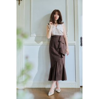 ハーリップトゥ(Her lip to)のHerlipto Mermaid Linen Ruffled Skirt(ロングスカート)