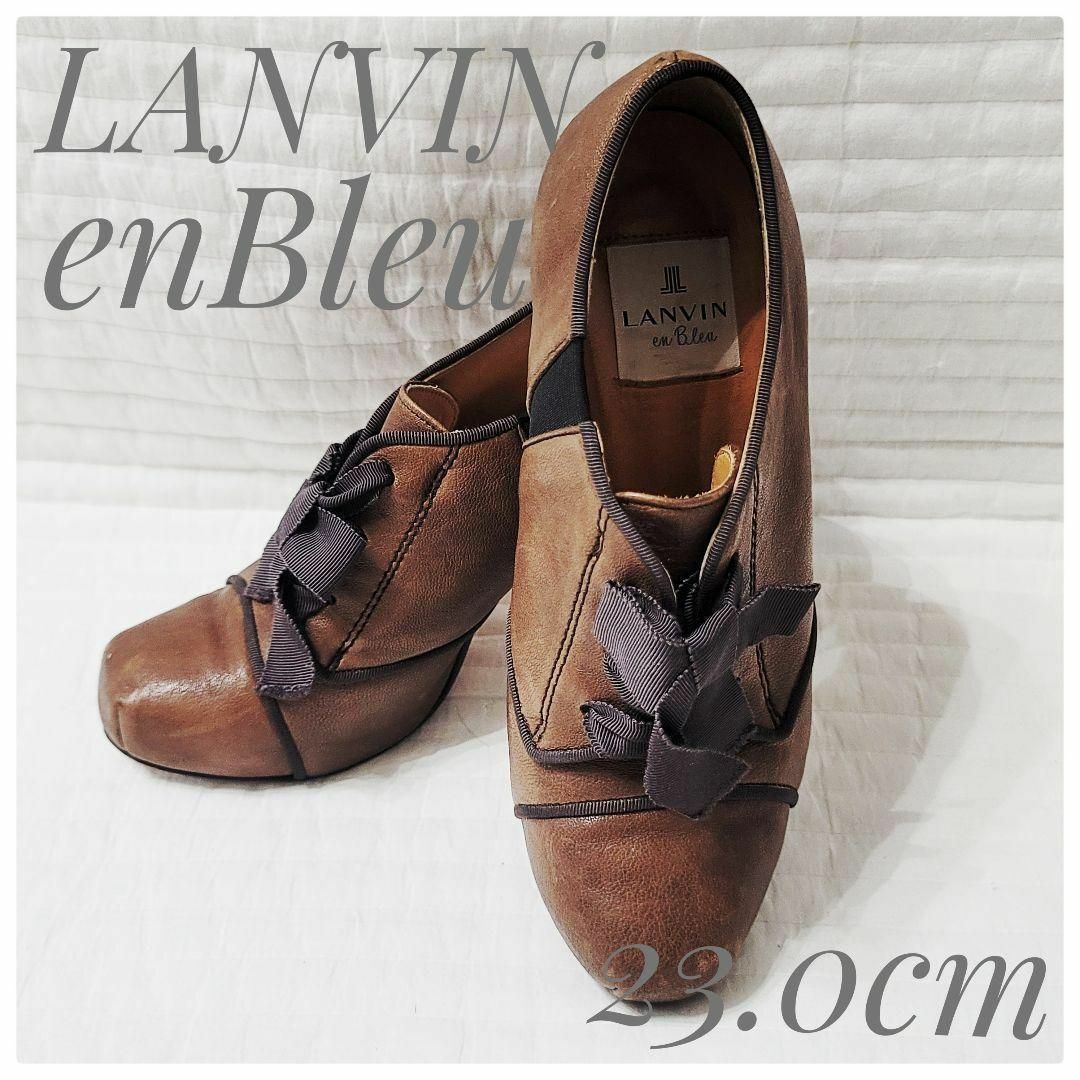 LANVIN en Bleu(ランバンオンブルー)のランバン LANVIN en Bleu ブーティ サイドゴア リボン 23 レディースの靴/シューズ(ブーティ)の商品写真