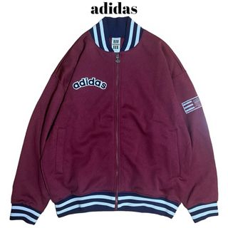 アディダス(adidas)の美品 90’s adidas トラックジャケット ATP型 レトロ ワインレッド(ジャージ)