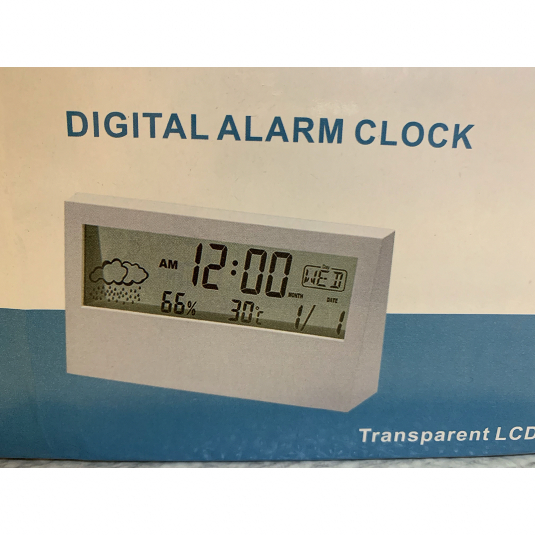 デジタルアラーム　温湿度計　※単4電池一本 インテリア/住まい/日用品のインテリア小物(置時計)の商品写真