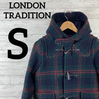 ロンドントラディション(LONDON TRADITION)の美品　ロンドントラディション　ダッフルコート　タータンチェック　S ウール(ダッフルコート)