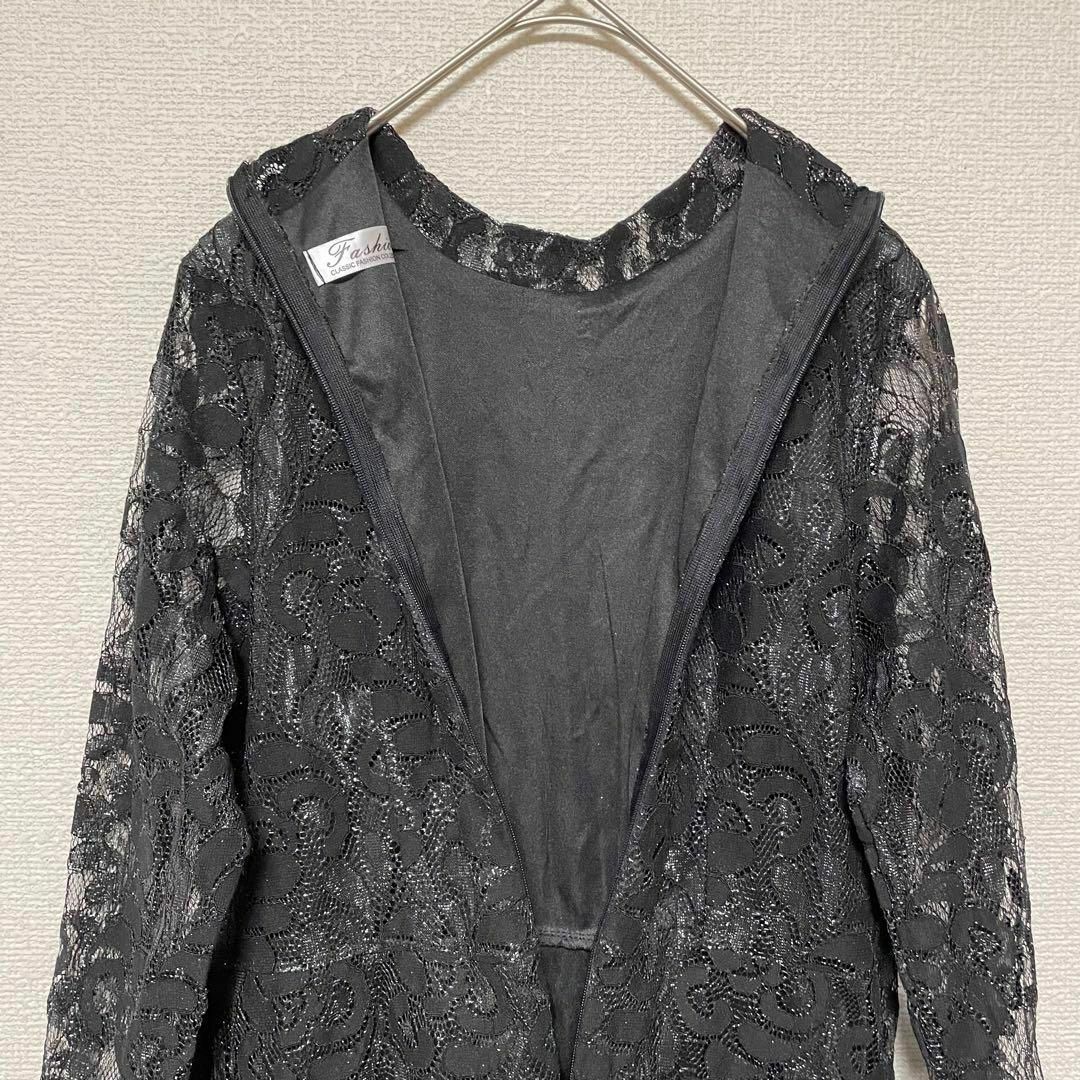 x56 Fashion シアーレースワンピース ラメ 上品 総レース レディースのワンピース(ひざ丈ワンピース)の商品写真