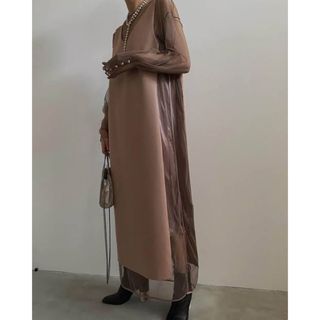 【美品】WONEM????ワイドオープンリブロングワンピース8250円カラー