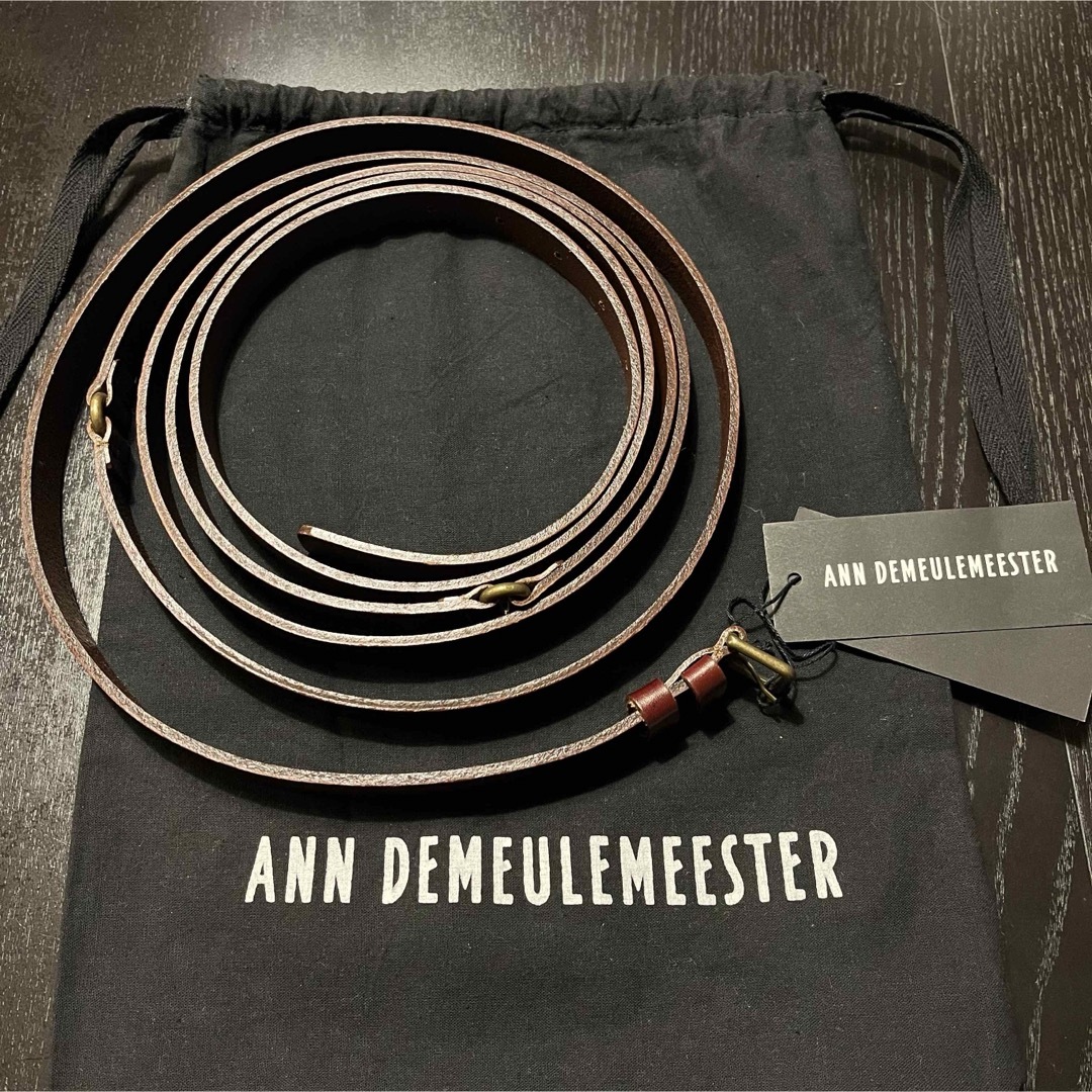 065ブラウン素材新品 ANN DEMEULEMEESTER 3連ロングベルト 約291.5cm