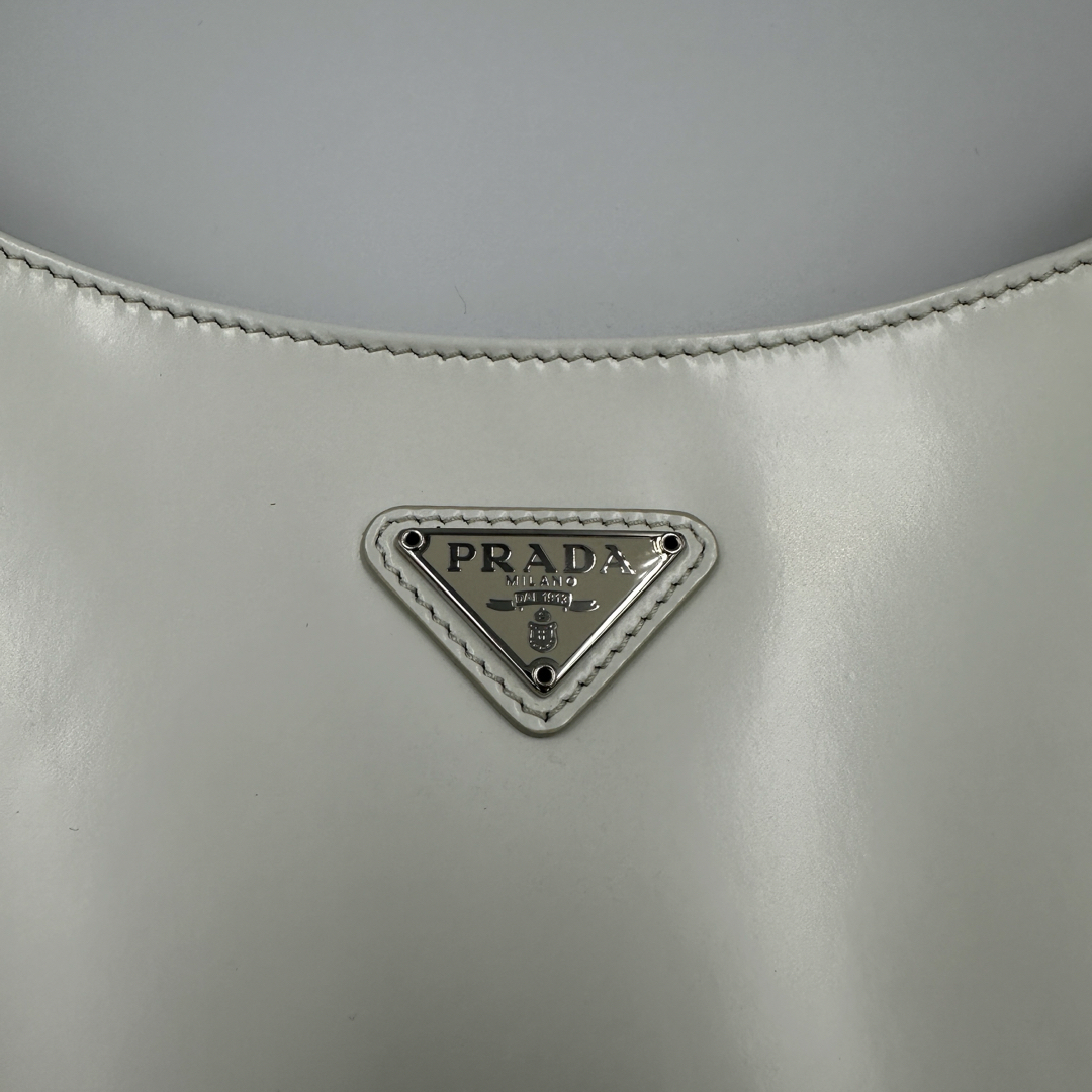 PRADA - PRADA クレオ ハンドバッグ ショルダーバッグ ホワイト PRADA - PRADA クレオ ハンドバッグ ショルダーバッグ ホワイト