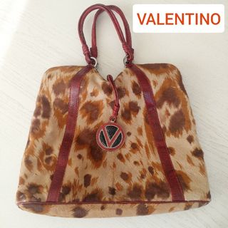 ヴァレンティノ(VALENTINO)の【VALENTINO】レオパード柄バッグ ハラコ 豹柄 縦長(トートバッグ)