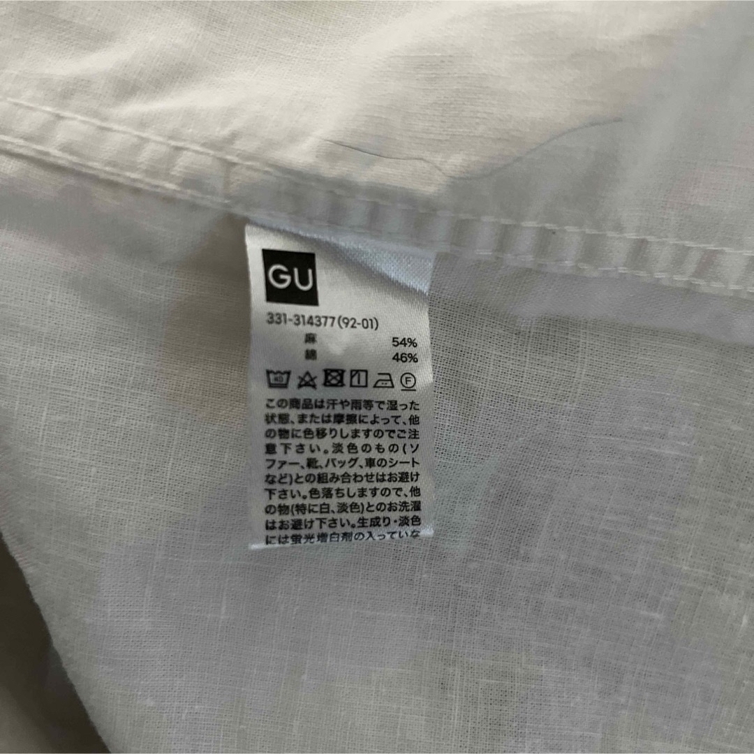 GU(ジーユー)のジーユー GU リネンブレンドシャツ  半袖 M ホワイト メンズ メンズのトップス(シャツ)の商品写真