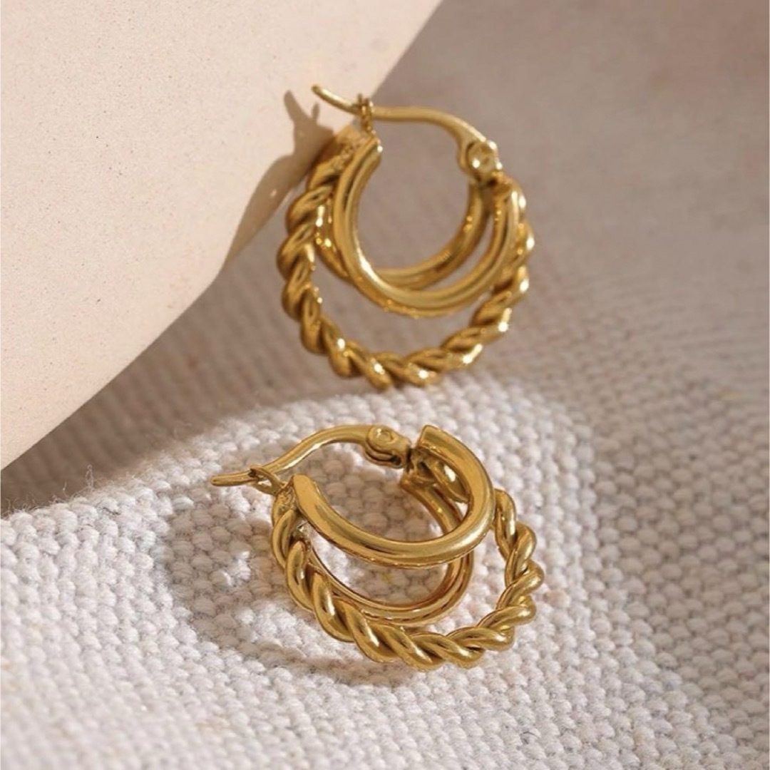 Ameri VINTAGE(アメリヴィンテージ)のTriple mix hoop pierce No.970 レディースのアクセサリー(ピアス)の商品写真