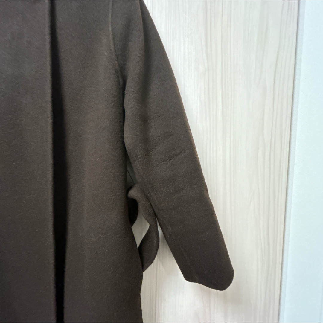 TOMORROWLAND(トゥモローランド)の中村アンさん着用　tomorrowland ウール リバーコート ブラウン レディースのジャケット/アウター(ロングコート)の商品写真