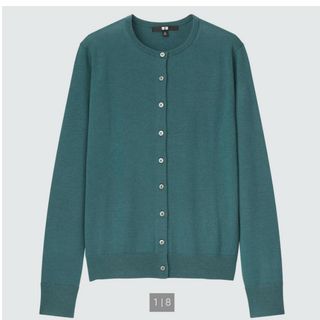 ユニクロ(UNIQLO)のエクストラファインメリノクルーネックカーディガン UNIQLO(カーディガン)