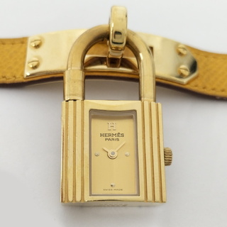 エルメス(Hermes)のHERMES ケリーウォッチ レディース 腕時計 SS レザー ゴールド金具(腕時計)