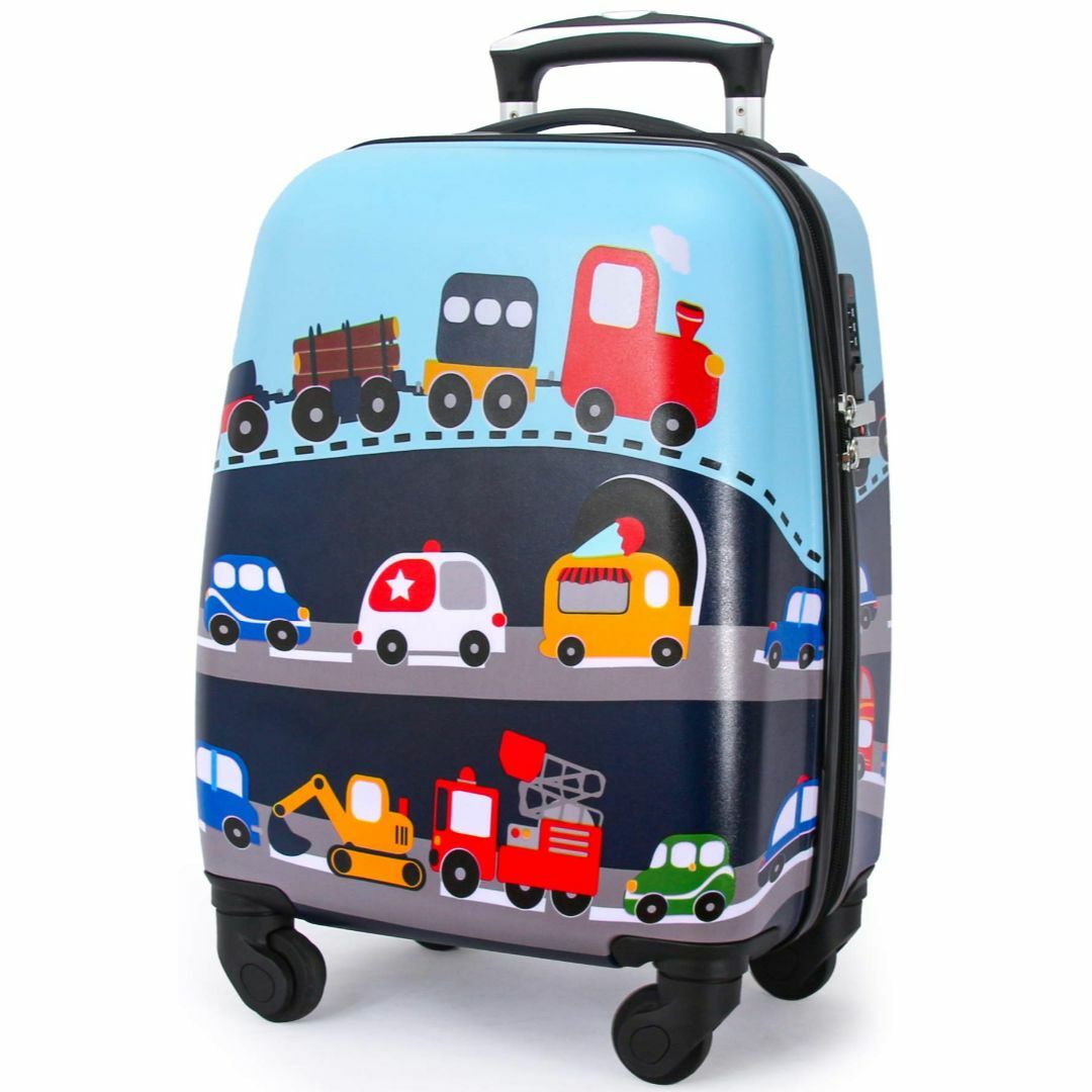 【色: バス&飛行機】バオバブの願い キャリーケース 子供 スーツケース かわい32Ｌ付属品