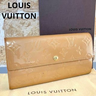 ルイヴィトン(LOUIS VUITTON)のルイ・ヴィトン ヴェルニ ポルトフォイユ サラ ベージュ 箱付き(財布)