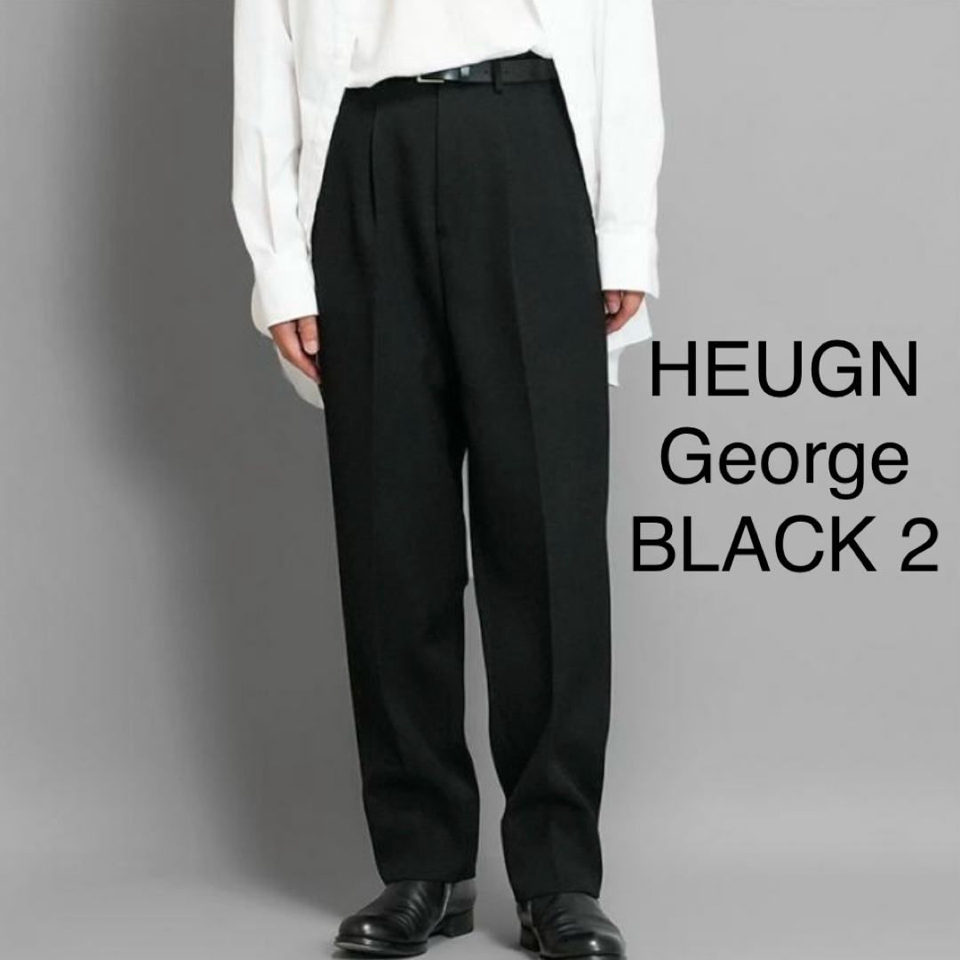 HEUGN George TROUSER010 BLACK 2 ユーゲン スラックス HEUGN George TROUSER010 BLACK 2 ユーゲン スラックス