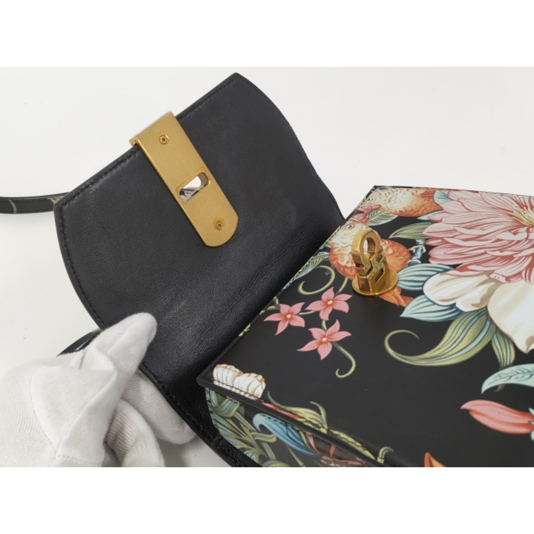 Ferragamo(フェラガモ)のSalvatore Ferragamo ショルダーバッグ 花柄 レザー ブラック レディースのバッグ(ショルダーバッグ)の商品写真