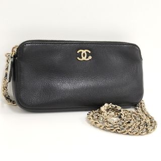 シャネル(CHANEL)のCHANEL チェーン ショルダー ウォレット ラッキーフラワー レザー(財布)