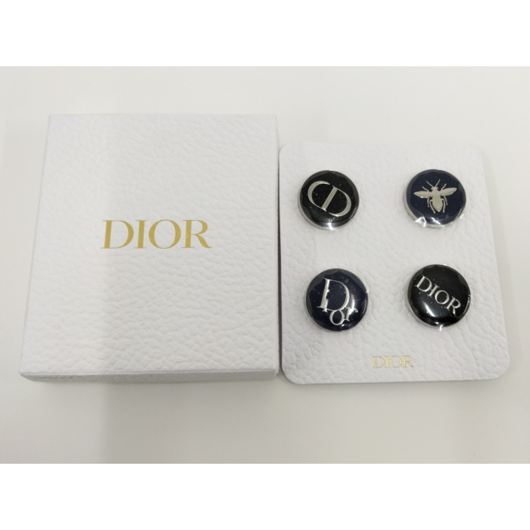 Christian Dior(クリスチャンディオール)のChristian Dior ピンバッチ ロゴ シルバー ブラック ネイビー レディースのファッション小物(その他)の商品写真