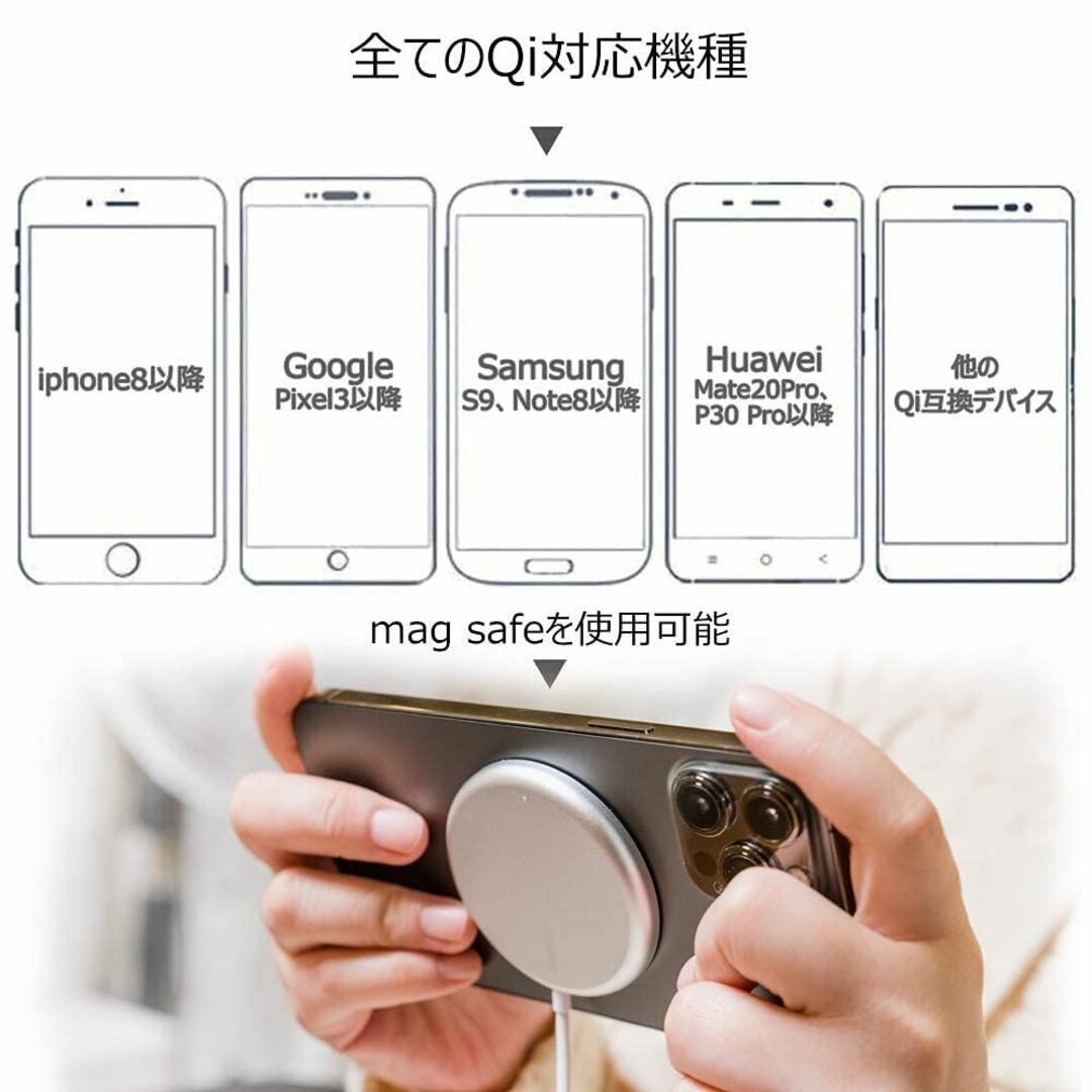 【在庫セール】【耐熱性アップ】Magsafe用 リング 磁気増強 iPhone  スマホ/家電/カメラのスマホアクセサリー(その他)の商品写真