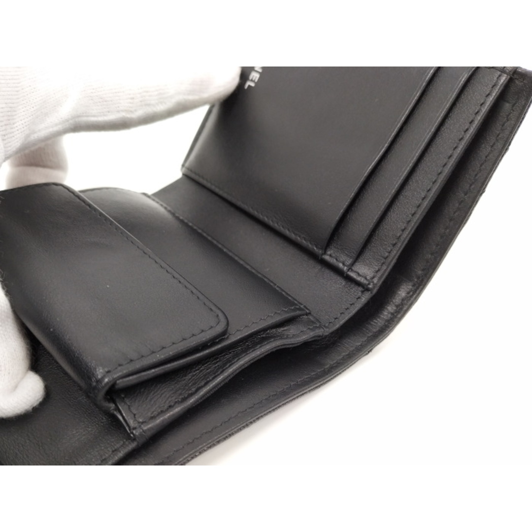 CHANEL(シャネル)のCHANEL 三つ折り 財布 ボーイシャネル ココマーク ロゴ レザー ブラック レディースのファッション小物(財布)の商品写真