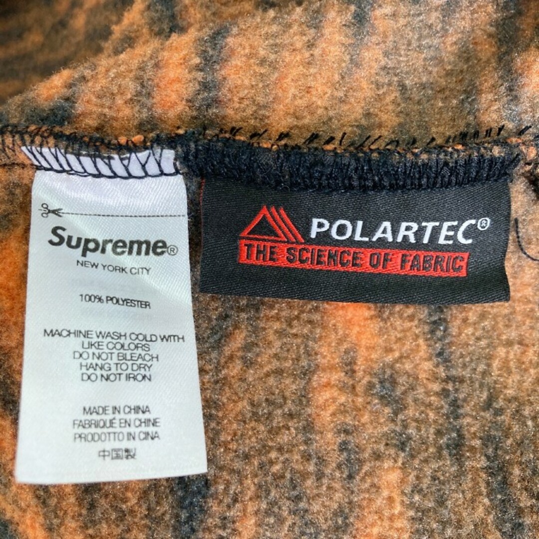 Supreme(シュプリーム)の★Supreme シュプリーム 21AW Logo Polartec Hooded Sweatshirt Tiger オレンジ×ブラック sizeM メンズのトップス(パーカー)の商品写真