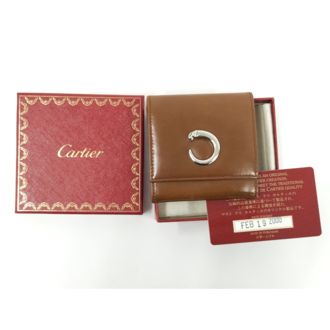 Cartier - Cartier コインケース パンテール レザー ブラウンの Cartier - Cartier コインケース パンテール レザー ブラウンの