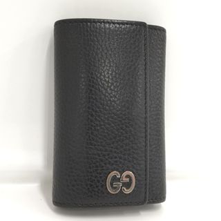 グッチ(Gucci)のGUCCI 6連 レザー キーケース ブラック シルバー金具 473924(キーケース)