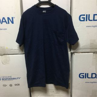 ギルタン(GILDAN)のGILDANギルダン☆半袖無地Tシャツ☆ポケット付き☆ネイビー紺色☆Mサイズ(Tシャツ/カットソー(半袖/袖なし))