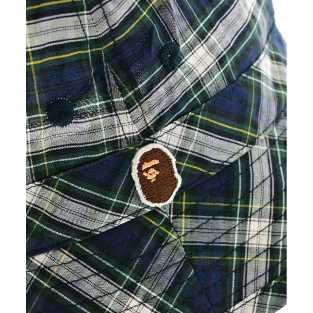 A BATHING APE(アベイシングエイプ)のA BATHING APE ハット L 紺xグレーx緑等(チェック) 【古着】【中古】 メンズの帽子(ハット)の商品写真