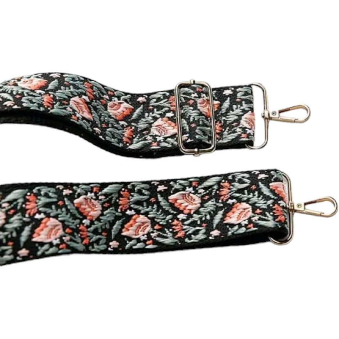 ショルダーバックホルダー携帯ホルダー花刺繍肩掛けバッグストラップ 鞄アクセサリー レディースのバッグ(ショルダーバッグ)の商品写真