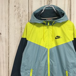 ナイキ(NIKE)の【ナイキ ポリジャケット】 ロゴプリント 切り替え 配色 S NIKE 古着(ナイロンジャケット)