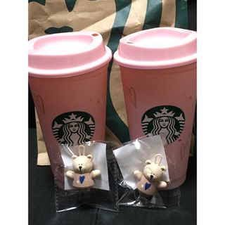 スターバックス(Starbucks)のバレンタイン2024 リユーザブルカップ専用ドリンクホールキャップ ベアリスタ(その他)