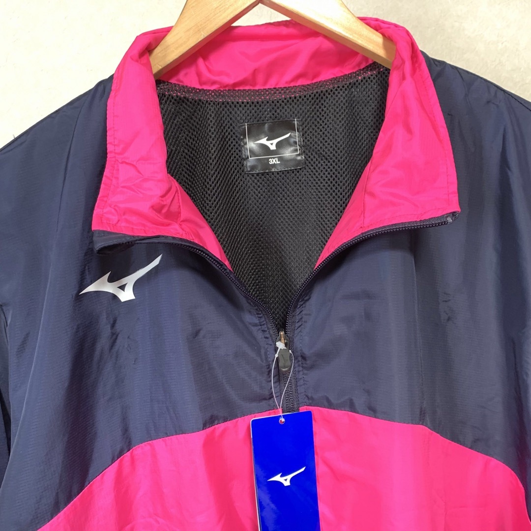 MIZUNO(ミズノ)の未使用 ミズノ ウインドブレーカー ピンク×ネイビー 3XL MIZUNO スポーツ/アウトドアのランニング(ウェア)の商品写真