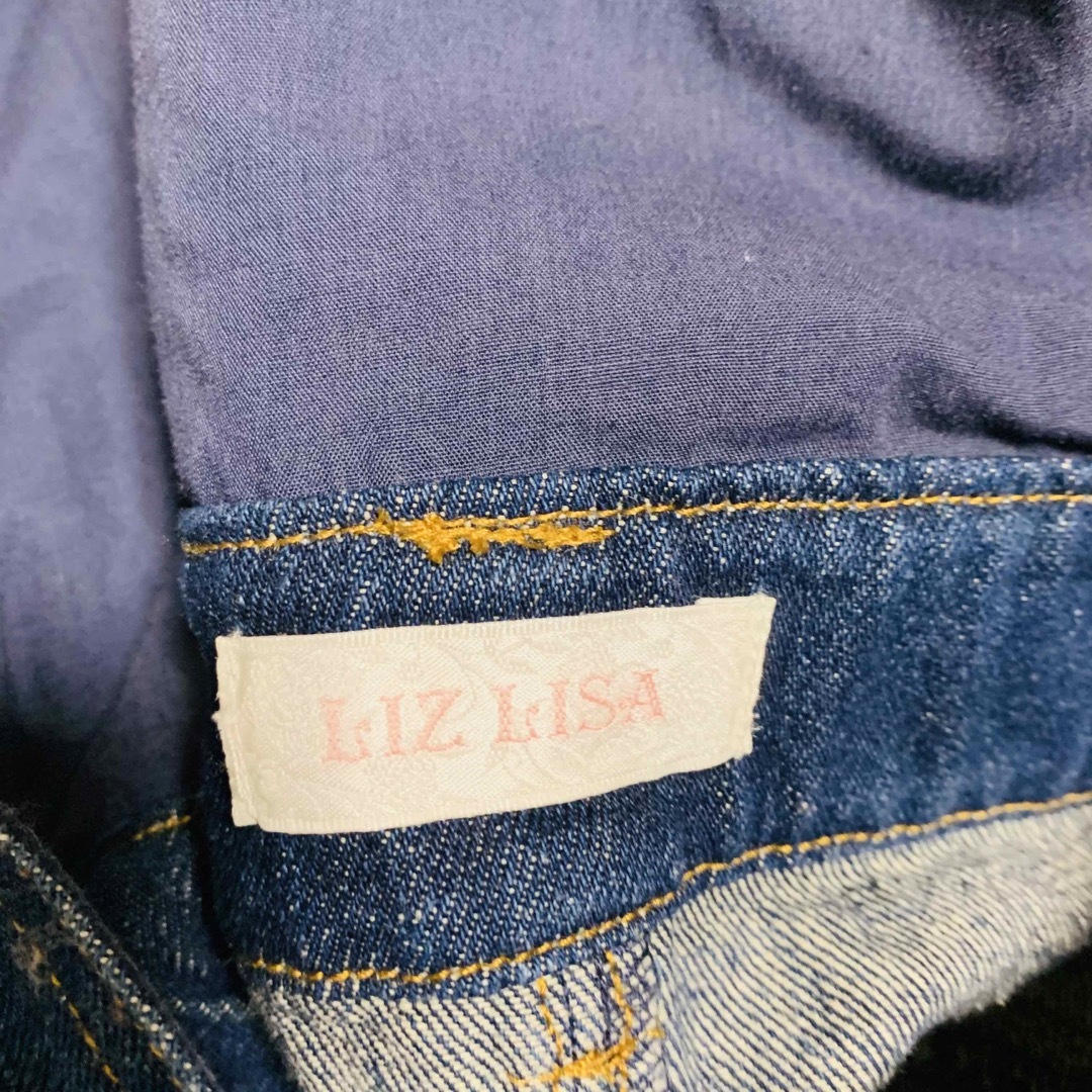 LIZ LISA(リズリサ)のリズリサ レースアップ デニムオーバーオール サロペット 0 LIZ LISA レディースのパンツ(サロペット/オーバーオール)の商品写真