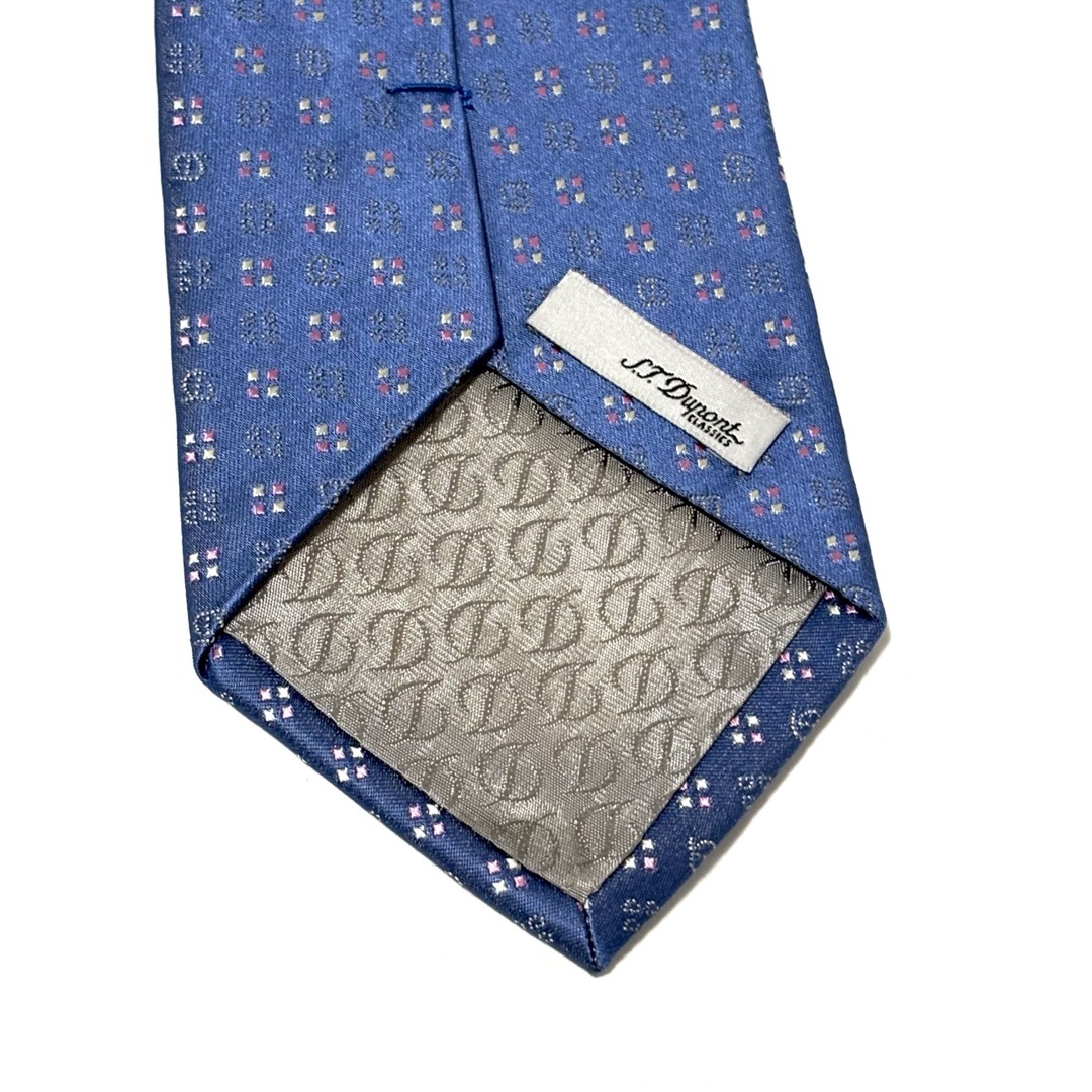 S.T. Dupont(エステーデュポン)の極美品✨エステーデュポン  光沢  ネクタイ  スカイブルー  小紋柄 メンズのファッション小物(ネクタイ)の商品写真