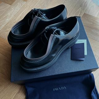 PRADA - PRADA 美品 シャークソール ドレスシューズ 黒 レースアップの ...