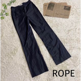 ロペ(ROPE’)のROPE ロペ【F】 カジュアルパンツ ネイビー ツヤ ストレート キレイめ(カジュアルパンツ)