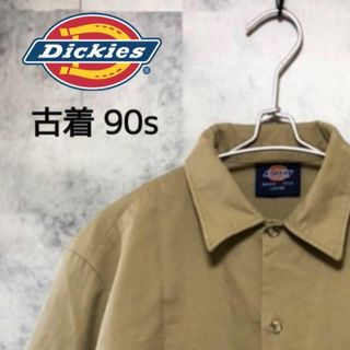 ディッキーズ(Dickies)のUS/EU輸入海外古着　Dickies  ワークシャツ　カーキ　L(シャツ)