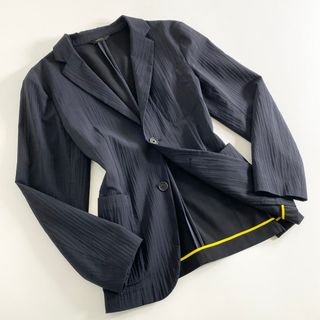 ジルサンダー(Jil Sander)の53a17 イタリア製 JIL SANDER ジルサンダー テーラードジャケット シングルボタン 48 ブラック メンズ 異素材切替 上着(テーラードジャケット)