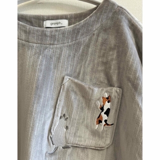 Design Tshirts Store graniph - graniph ピールオフ 刺繍ベロアスウェット レディース フリーサイズ