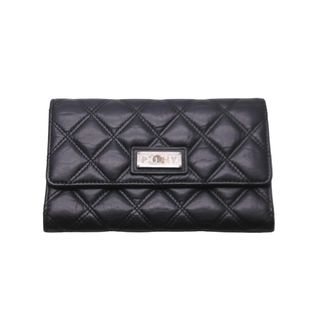 シャネル(CHANEL)のCHANEL シャネル 長財布 マトラッセ パリニューヨークライン 10番台 2006年 カーフスキン ブラック シルバー金具 美品 中古 59036(財布)