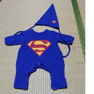 スーパーマン　ロンパース+帽子(ロンパース)