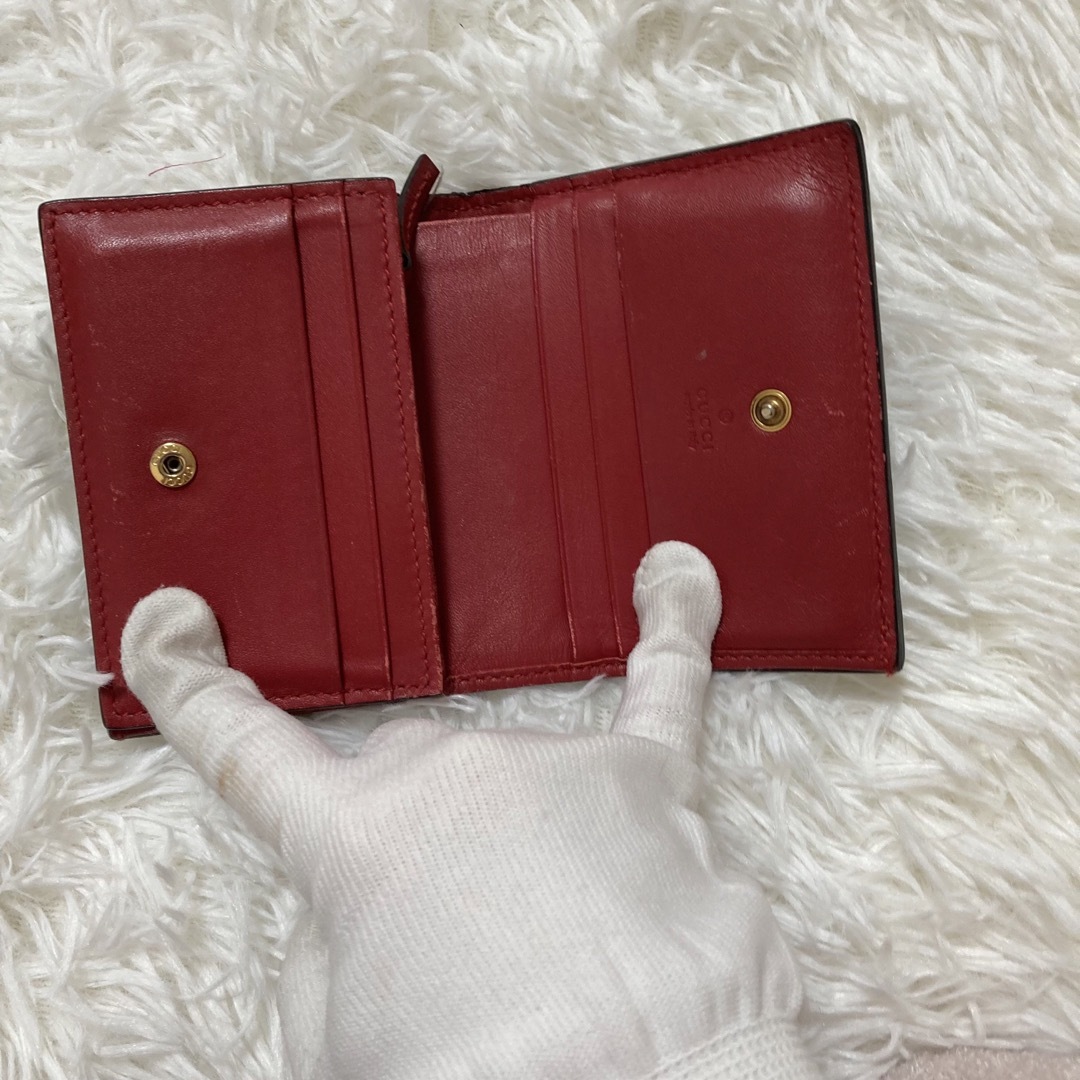 Gucci(グッチ)のビジュー欠損なし✨美品✨GUCCI さくらんぼ 折り財布 チェリー レディースのファッション小物(財布)の商品写真