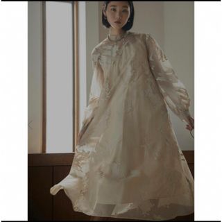 アメリヴィンテージ(Ameri VINTAGE)のAmeri RUBBER PAINT ART SHEER DRESS(ロングワンピース/マキシワンピース)