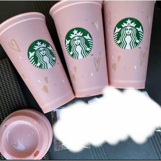 スターバックスコーヒー(Starbucks Coffee)の新品　スターバックス　バレンタイン　リユーザブルカップ　３セット　カップのみ(容器)