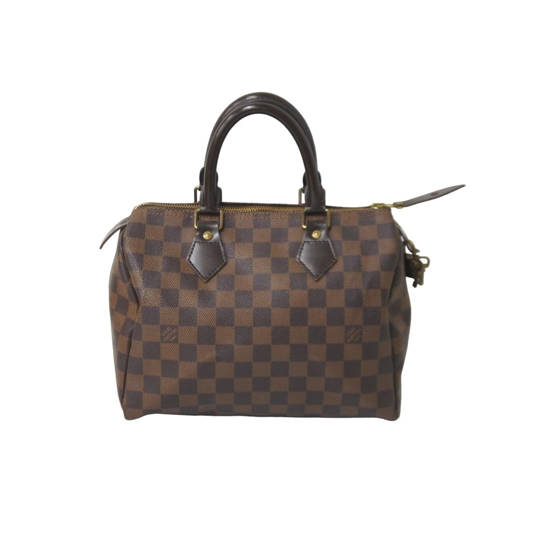 LOUIS VUITTON ルイヴィトン ボストンバッグ スピーディ25 ダミエ N41532 ブラウン ゴールド金具 美品  5890925開閉式