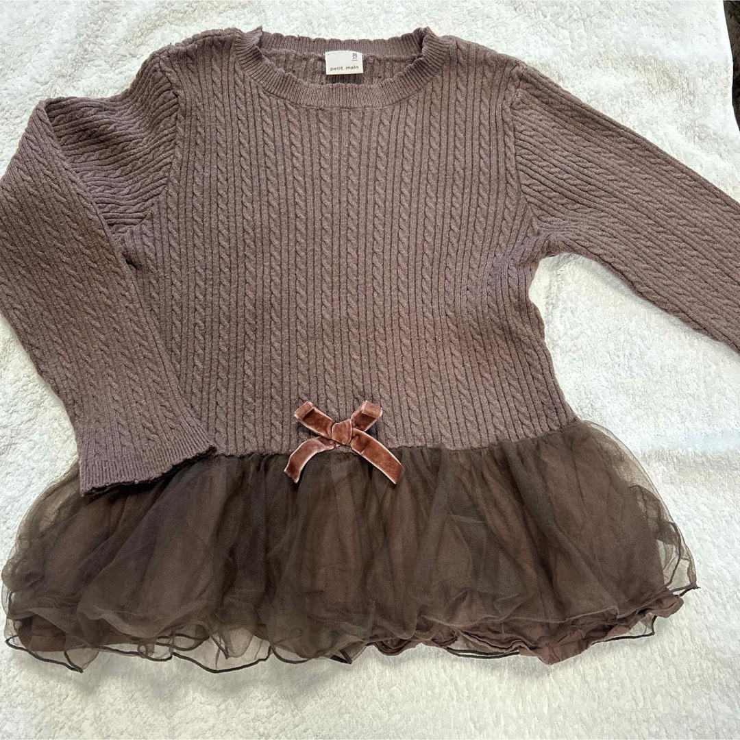 petit main(プティマイン)のpetit main プチマイン　ニット　120 キッズ/ベビー/マタニティのキッズ服女の子用(90cm~)(ニット)の商品写真