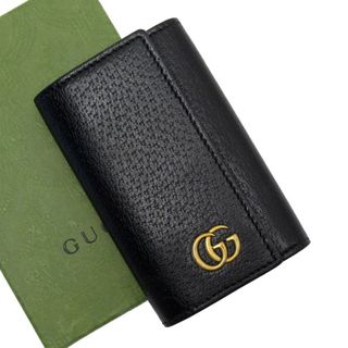 グッチ(Gucci)のグッチ GUCCI キーケース GGマーモント レザー ブラック ユニセックス 435305 送料無料【中古】 h28820f(キーケース/名刺入れ)